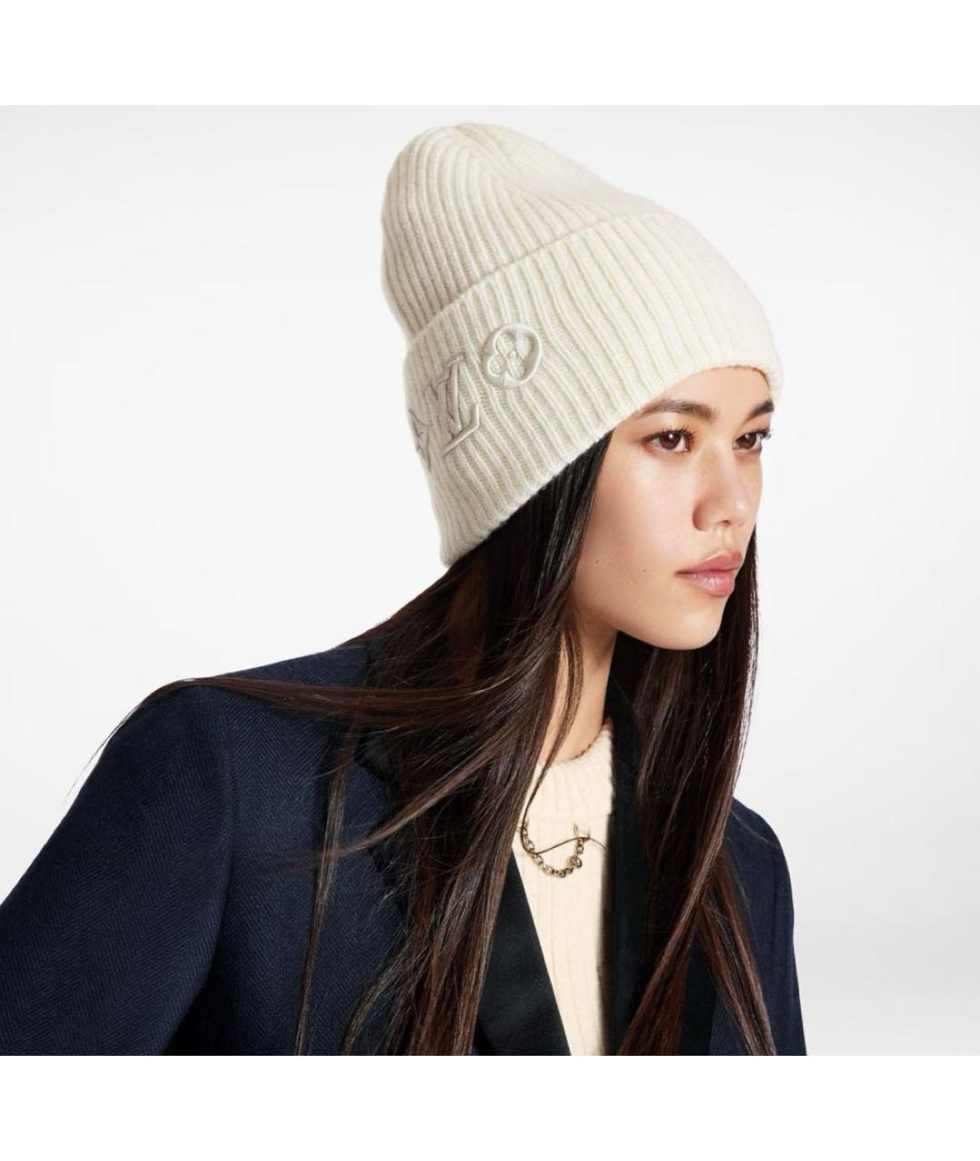 LOUIS VUITTON Белая шерстяная шапка, фото 3