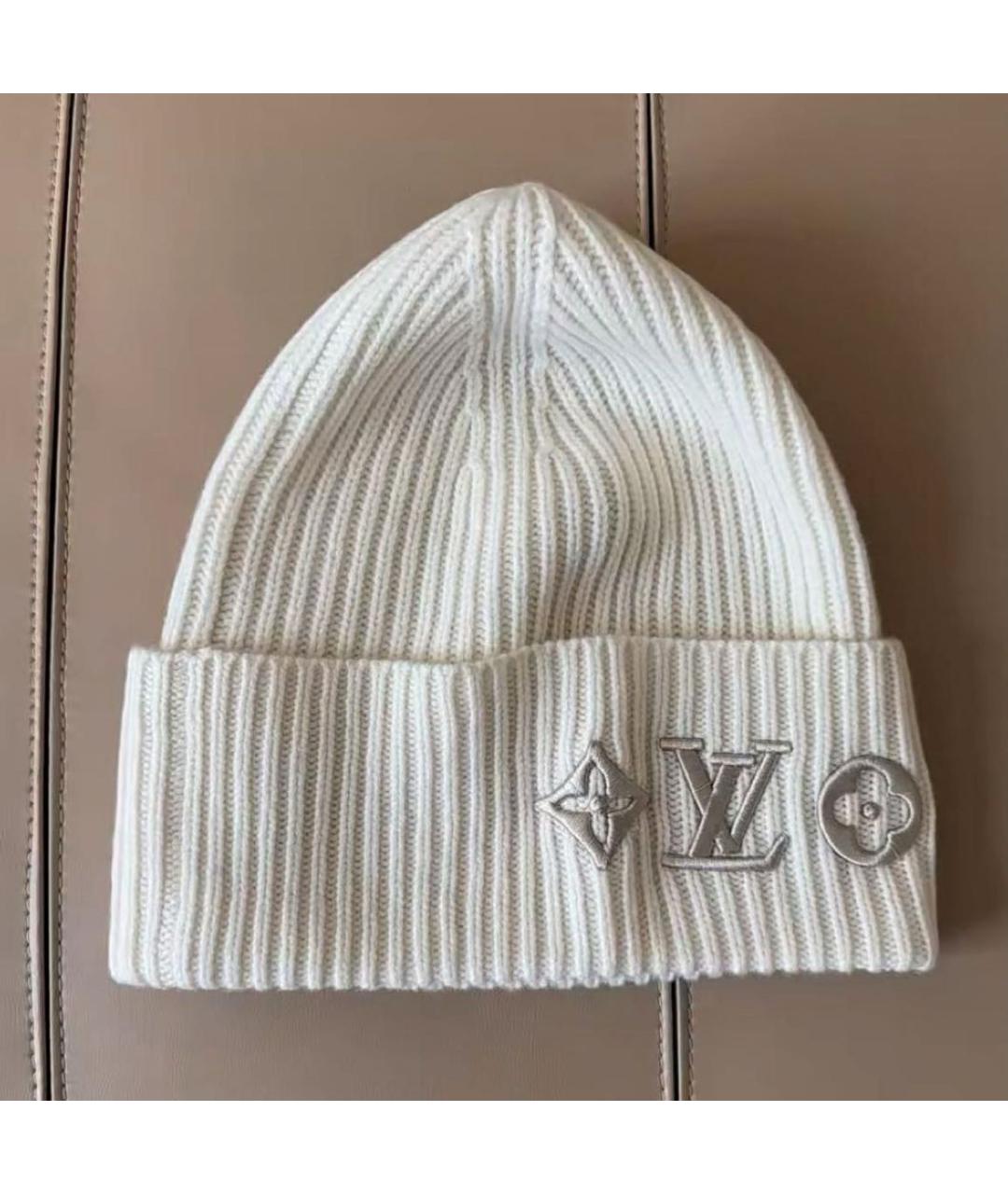 LOUIS VUITTON Белая шерстяная шапка, фото 2