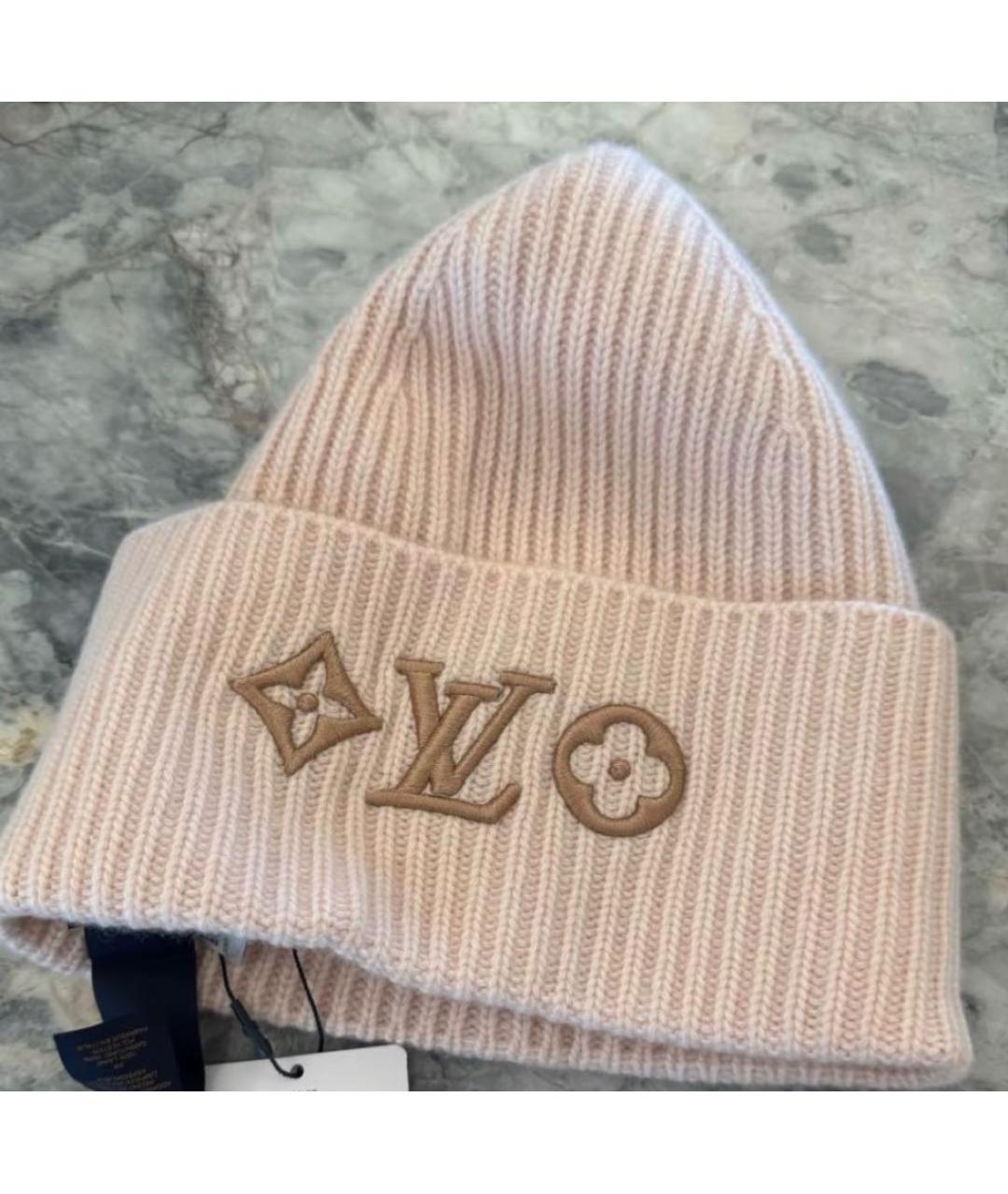 LOUIS VUITTON Розовая шерстяная шапка, фото 2