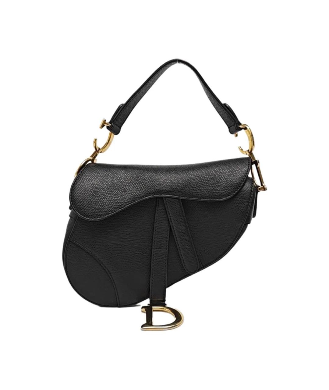 CHRISTIAN DIOR Черная кожаная сумка с короткими ручками, фото 1
