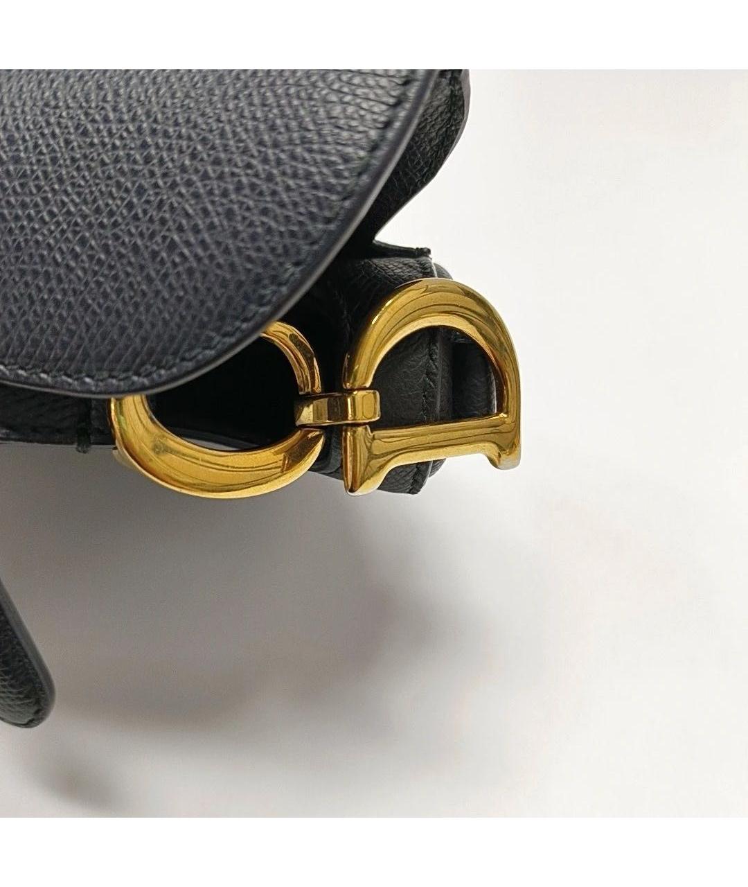 CHRISTIAN DIOR Черная кожаная сумка с короткими ручками, фото 7