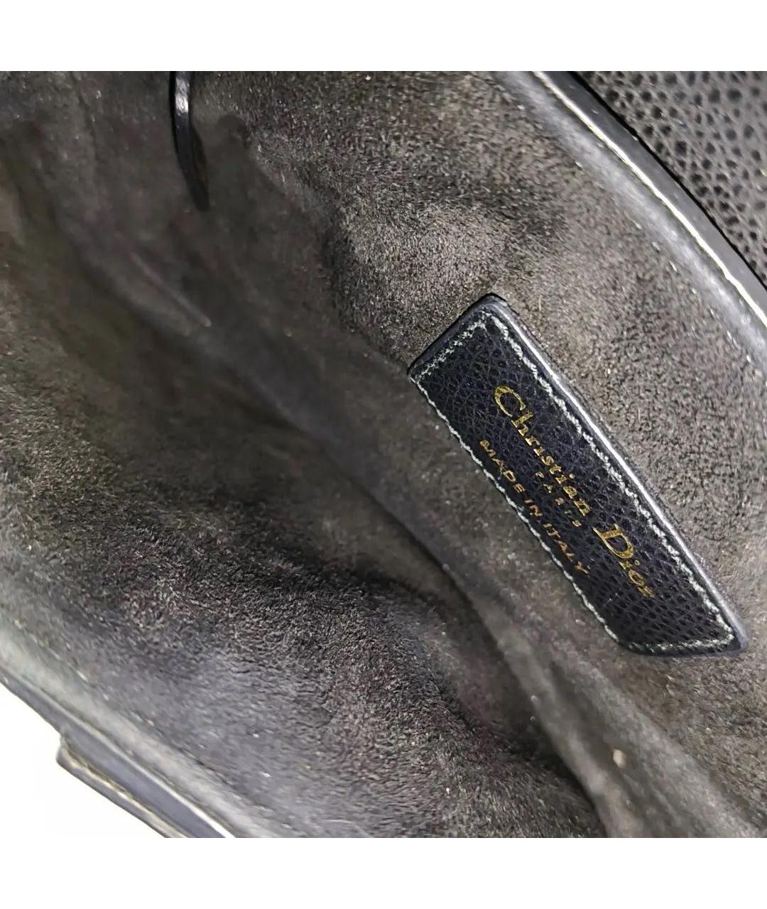 CHRISTIAN DIOR Черная кожаная сумка с короткими ручками, фото 5