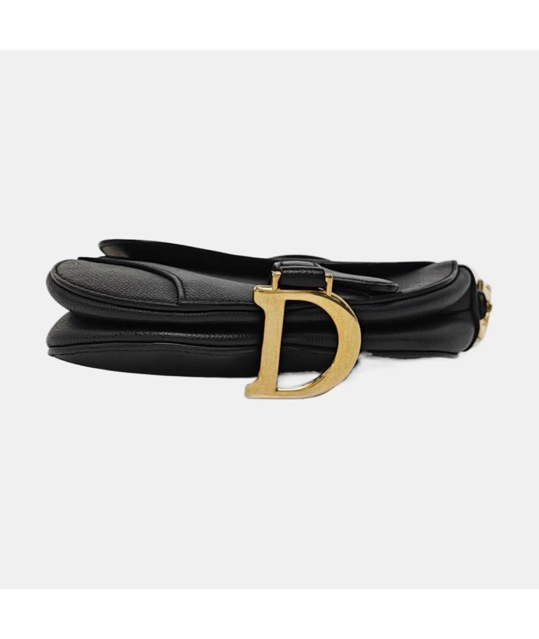 CHRISTIAN DIOR Черная кожаная сумка с короткими ручками, фото 4