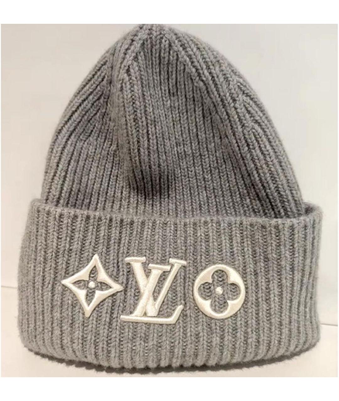 LOUIS VUITTON Серая шерстяная шапка, фото 2