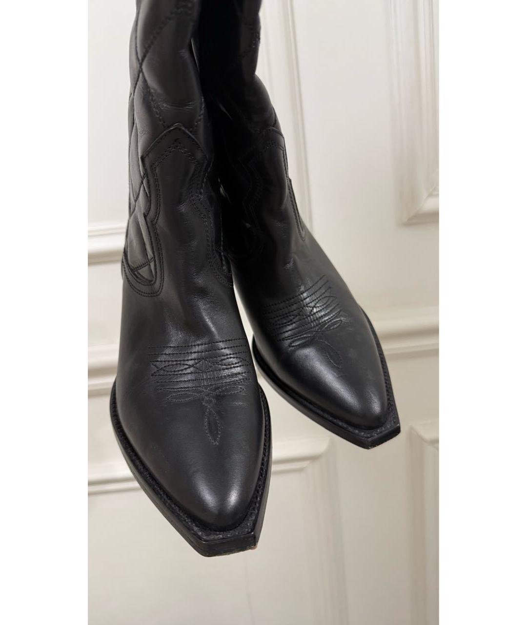 SANDRO Черные кожаные сапоги, фото 3