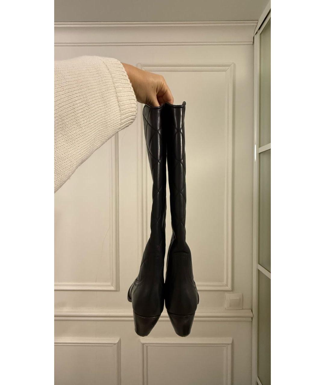 SANDRO Черные кожаные сапоги, фото 7