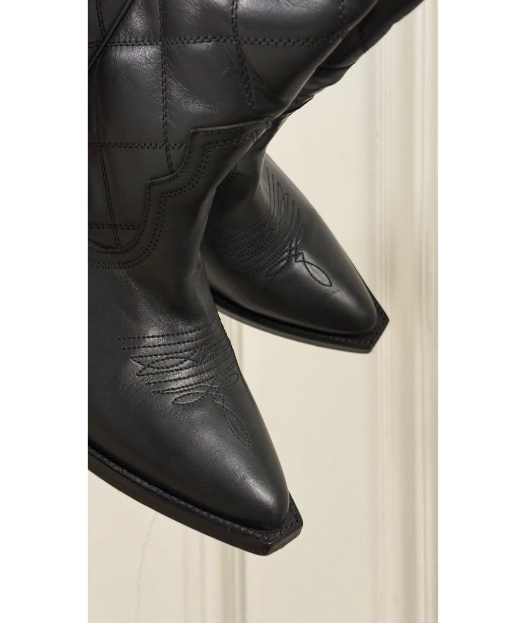 SANDRO Черные кожаные сапоги, фото 6