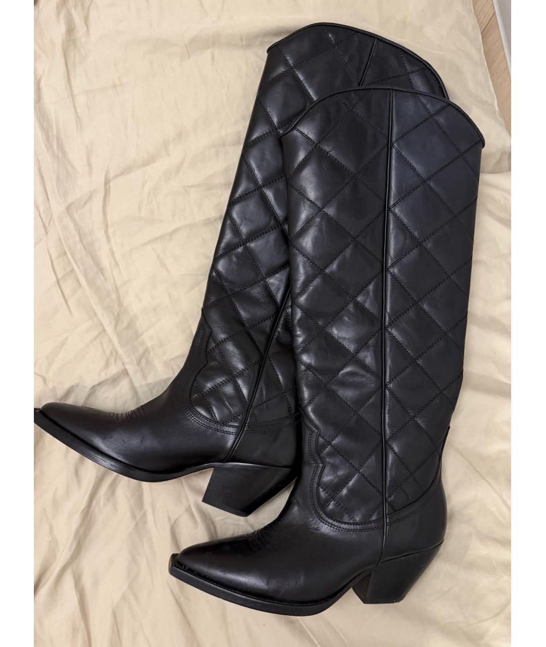 SANDRO Черные кожаные сапоги, фото 9