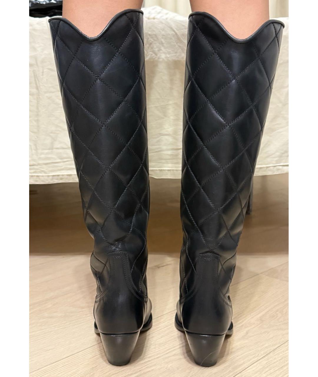 SANDRO Черные кожаные сапоги, фото 4