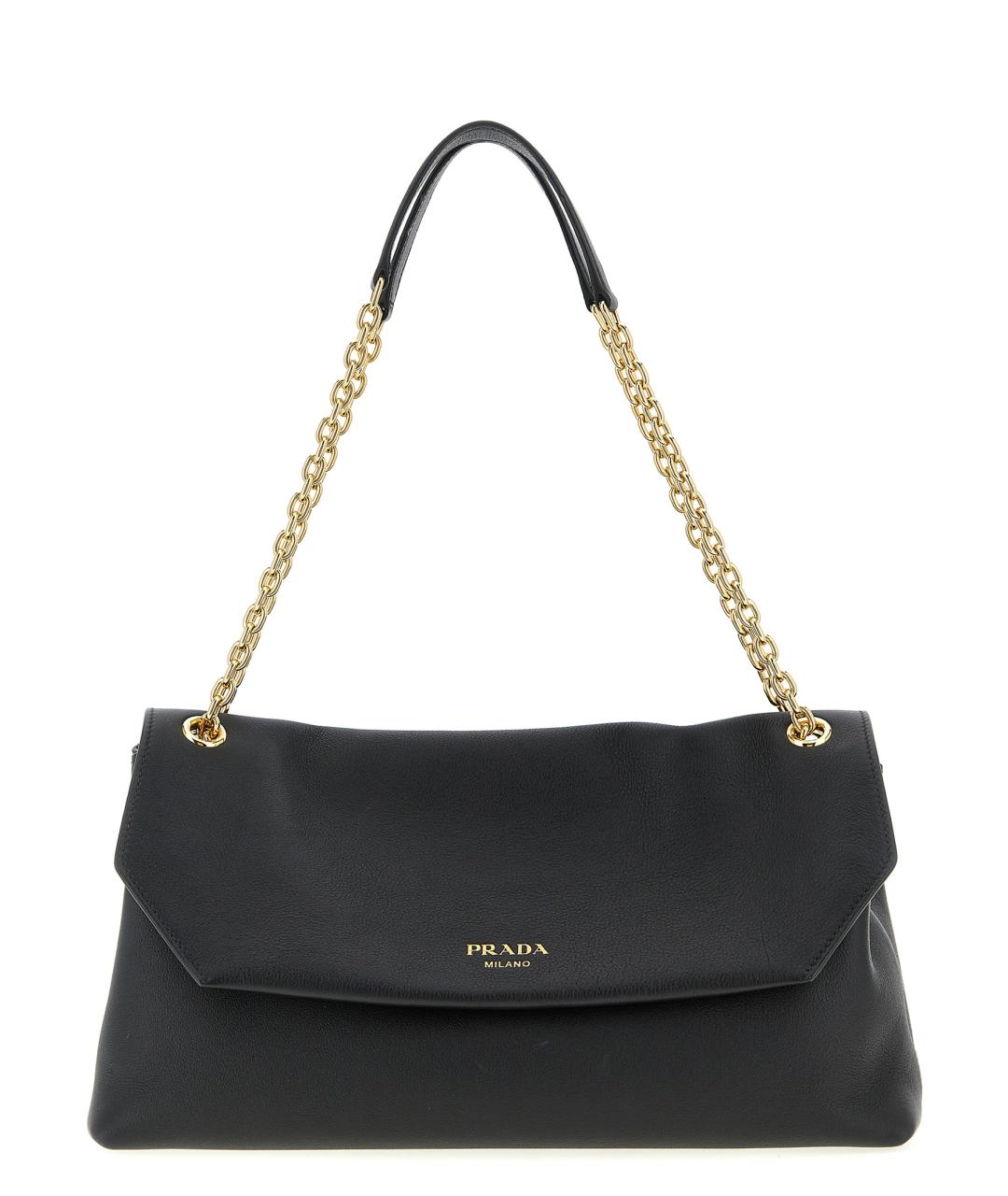 PRADA Черная кожаная сумка через плечо, фото 1