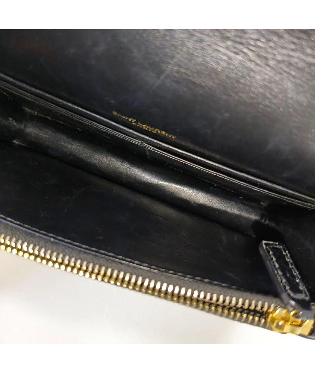SAINT LAURENT Черная кожаная сумка через плечо, фото 5