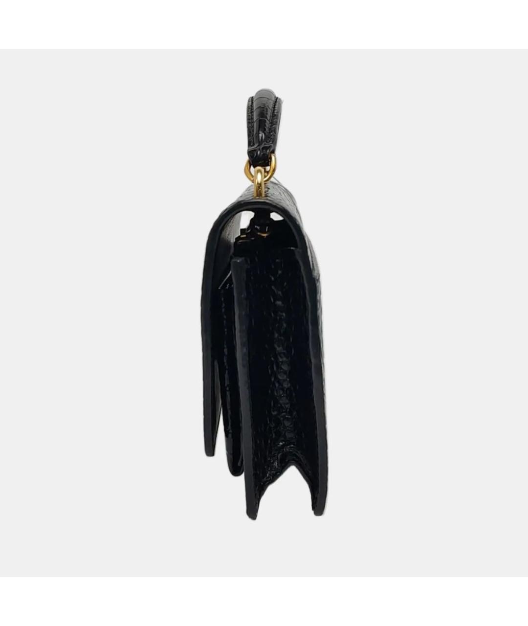 SAINT LAURENT Черная кожаная сумка через плечо, фото 2