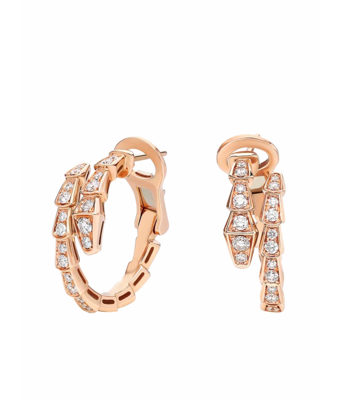 BVLGARI Бежевые серьги из розового золота, фото 1