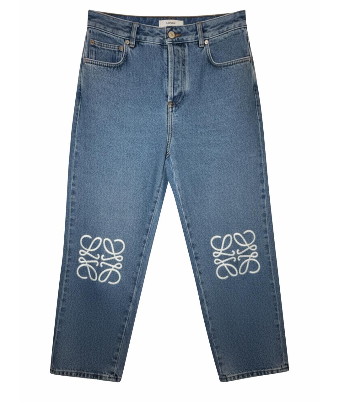 LOEWE Синие хлопковые прямые джинсы, фото 1