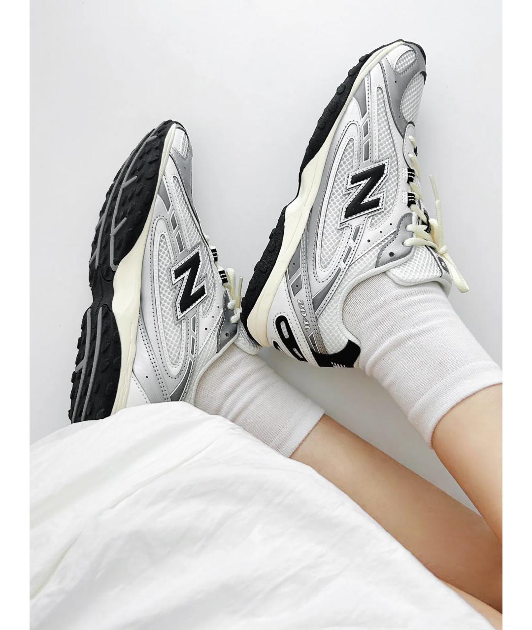 NEW BALANCE Серебряные синтетические кроссовки, фото 2