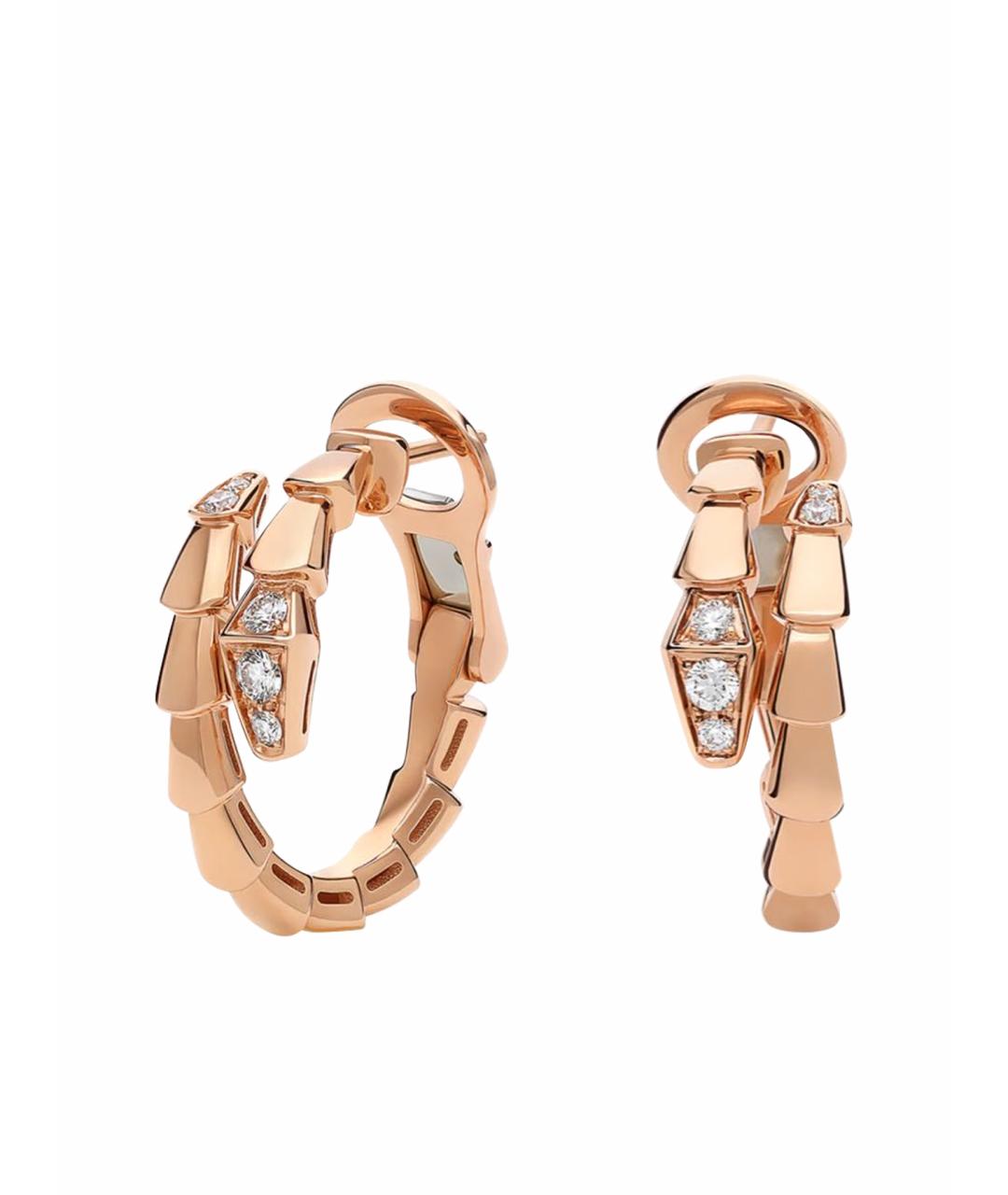 BVLGARI Бежевые серьги из розового золота, фото 1