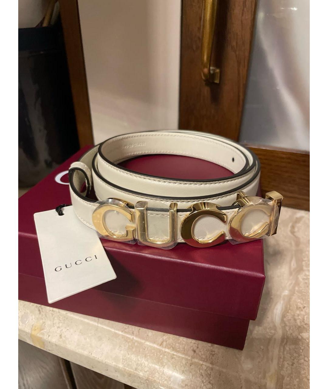 GUCCI Белый кожаный ремень, фото 7