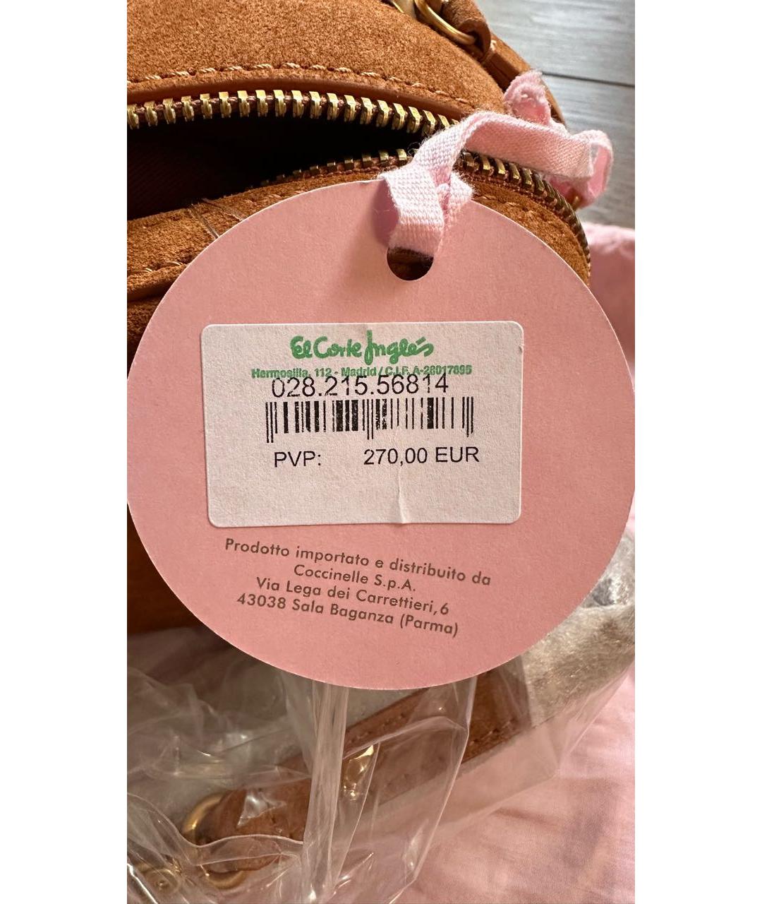 COCCINELLE Коричневая замшевая сумка через плечо, фото 5