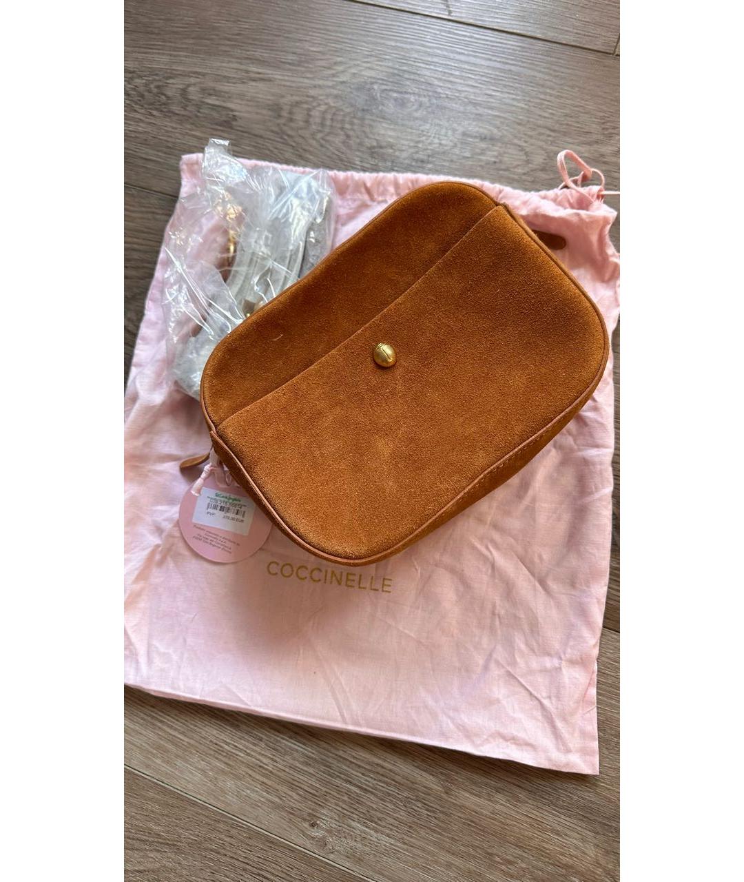 COCCINELLE Коричневая замшевая сумка через плечо, фото 4