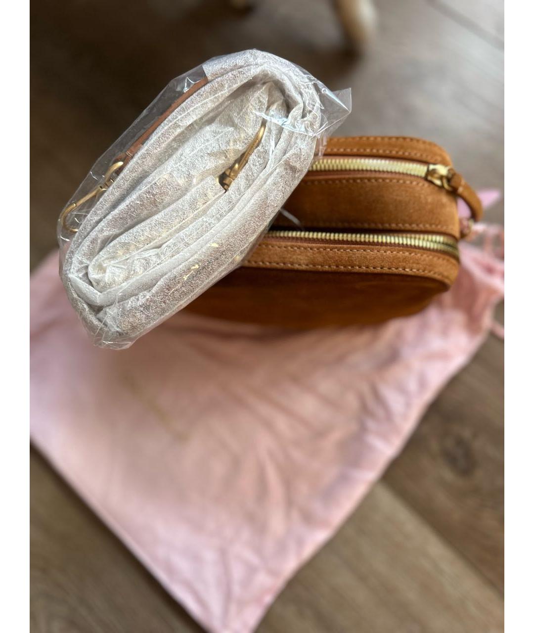 COCCINELLE Коричневая замшевая сумка через плечо, фото 2