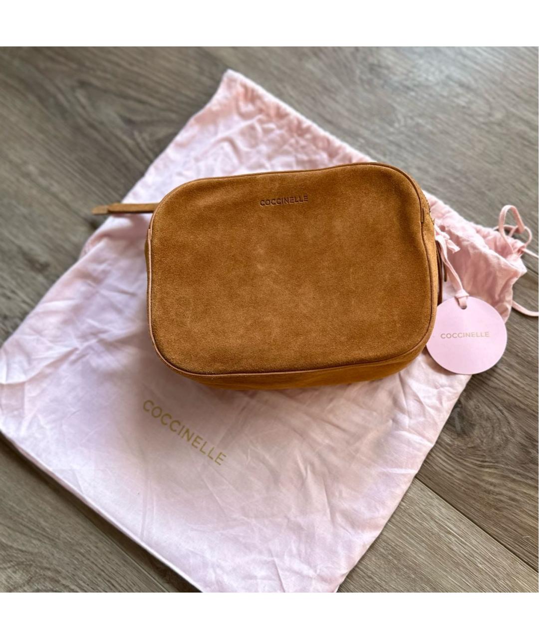 COCCINELLE Коричневая замшевая сумка через плечо, фото 8