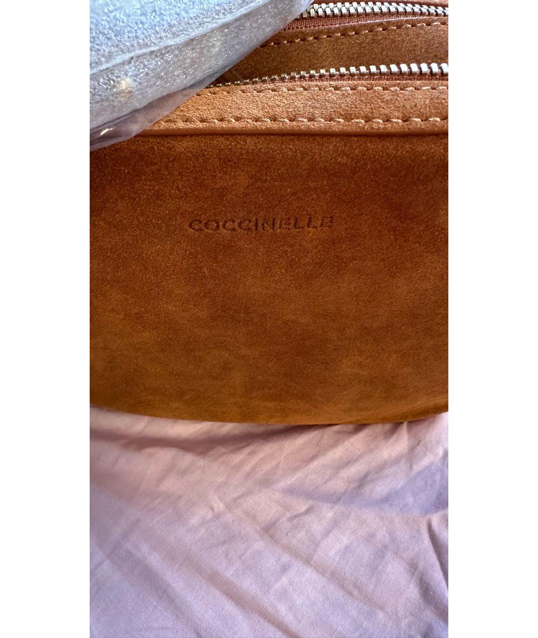 COCCINELLE Коричневая замшевая сумка через плечо, фото 3