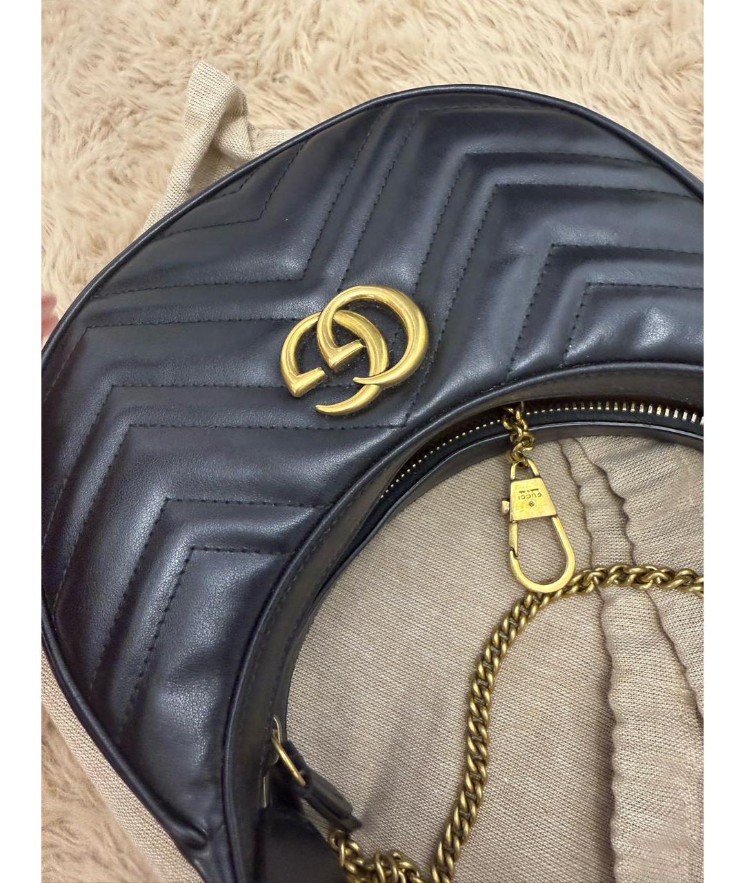 GUCCI Черная кожаная сумка с короткими ручками, фото 2