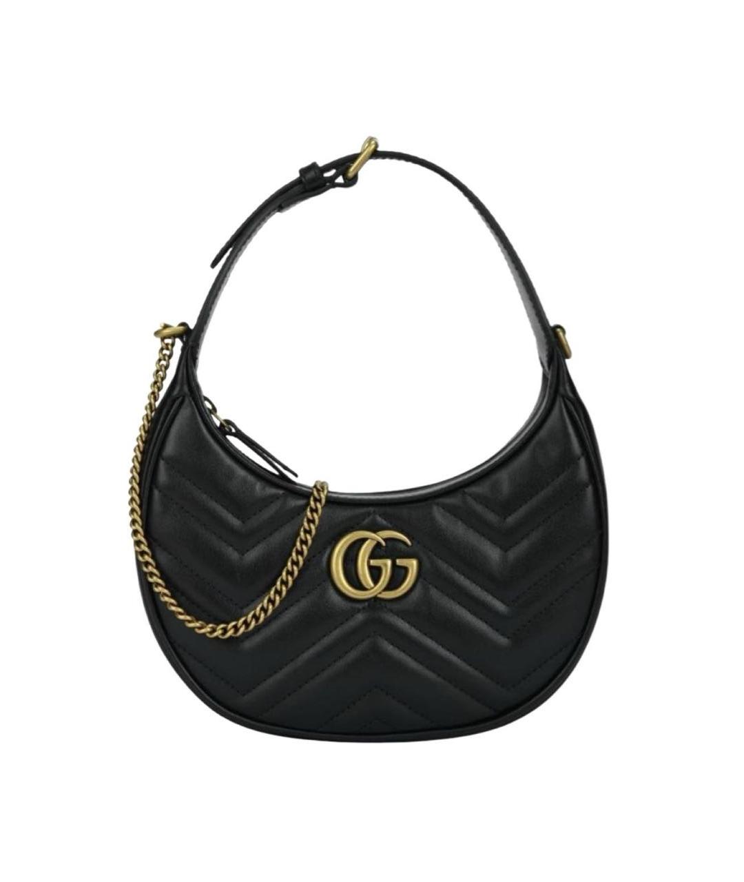 GUCCI Черная кожаная сумка с короткими ручками, фото 1