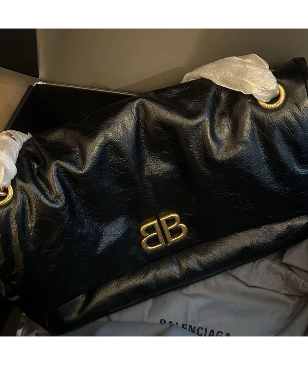 BALENCIAGA Черная сумка через плечо из лакированной кожи, фото 4