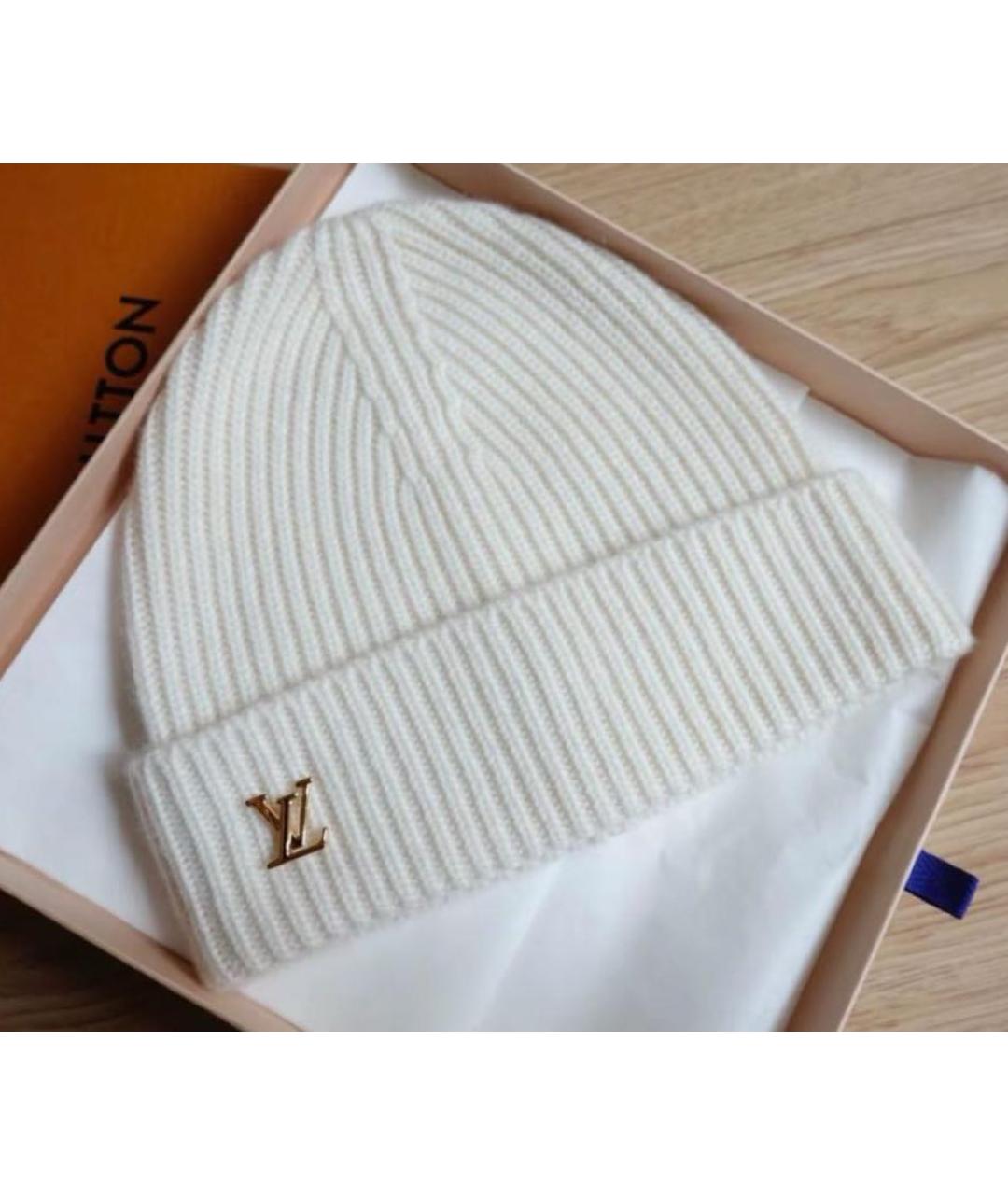 LOUIS VUITTON Белая кашемировая шапка, фото 3