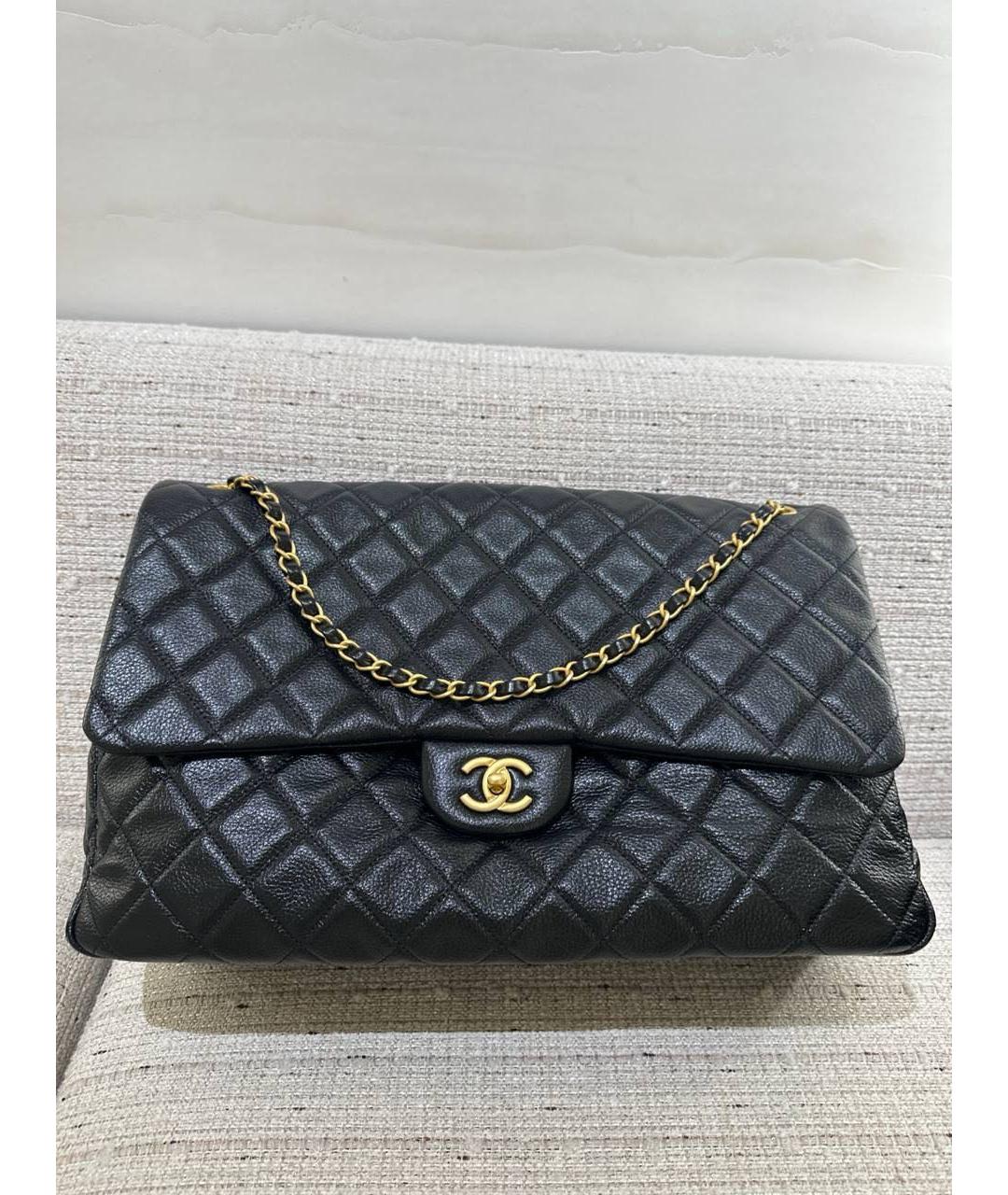 CHANEL Черная кожаная сумка тоут, фото 7