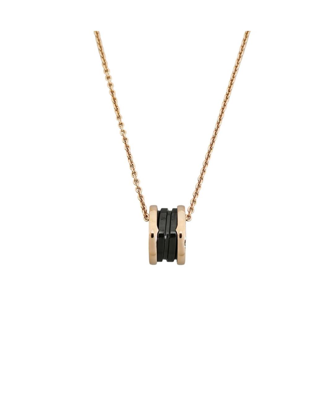 BVLGARI Черная подвеска из розового золота, фото 1