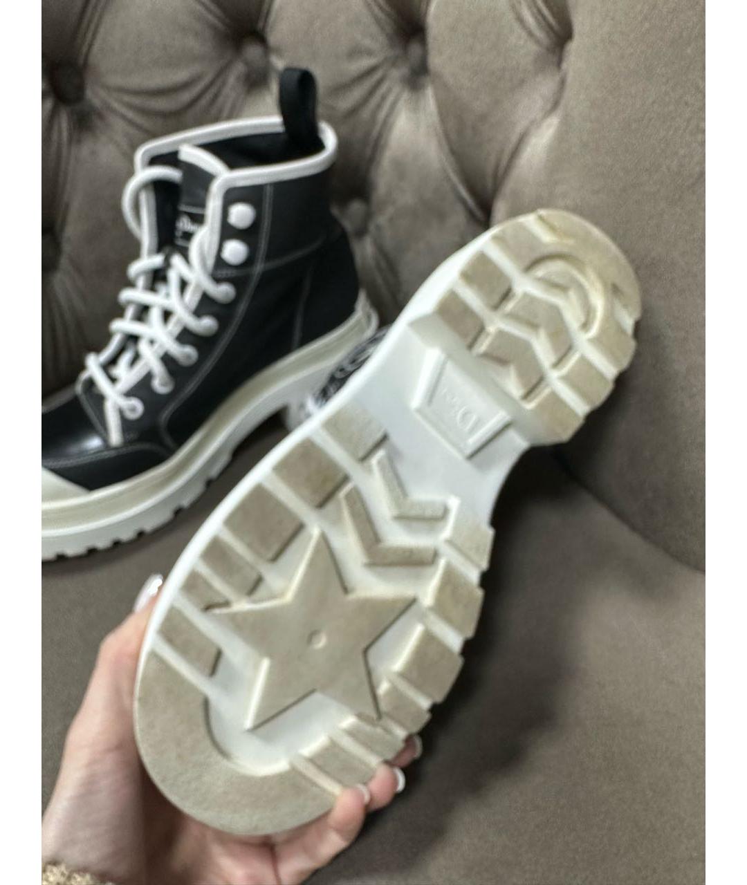 CHRISTIAN DIOR Черные текстильные ботинки, фото 4