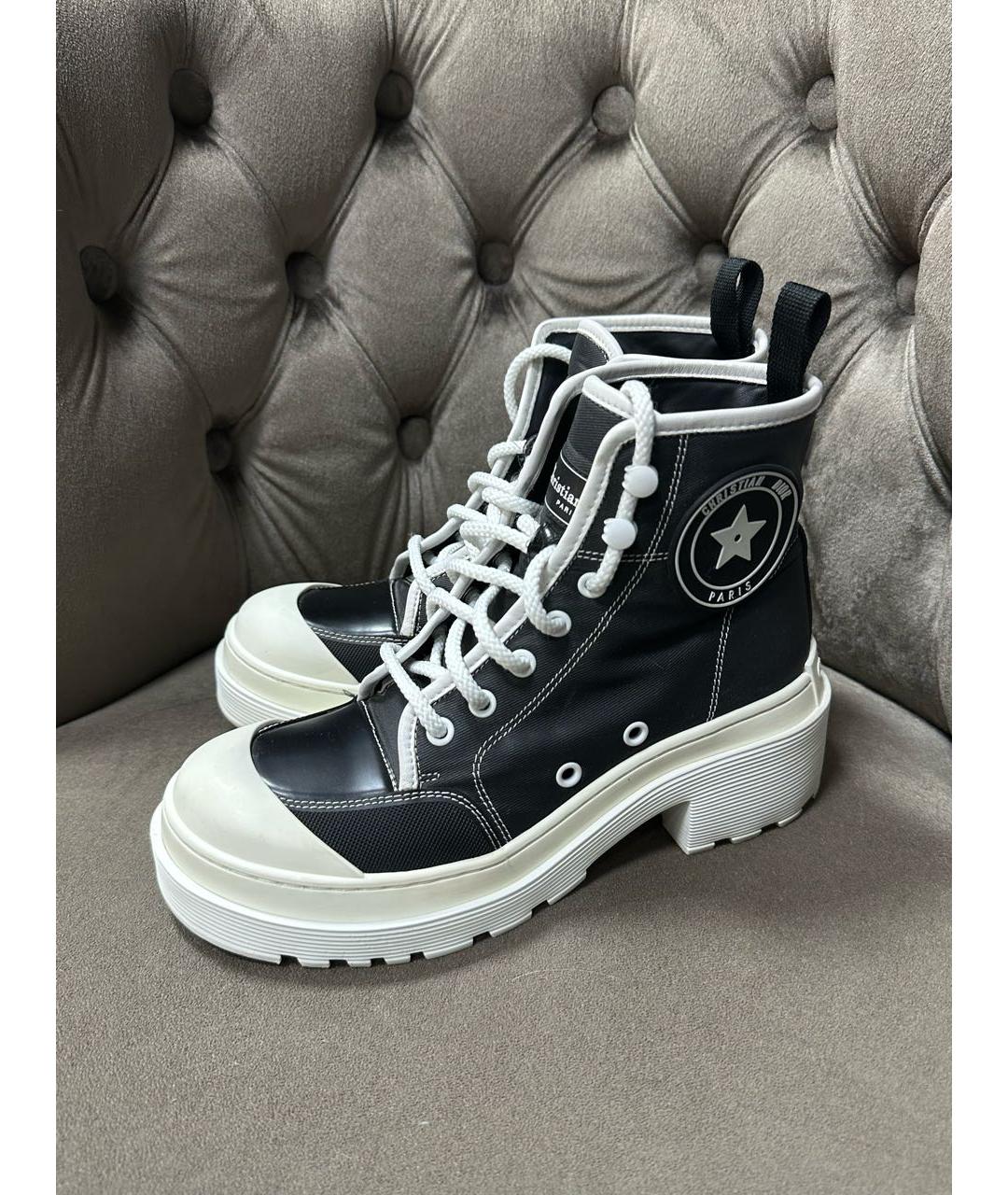 CHRISTIAN DIOR Черные текстильные ботинки, фото 7
