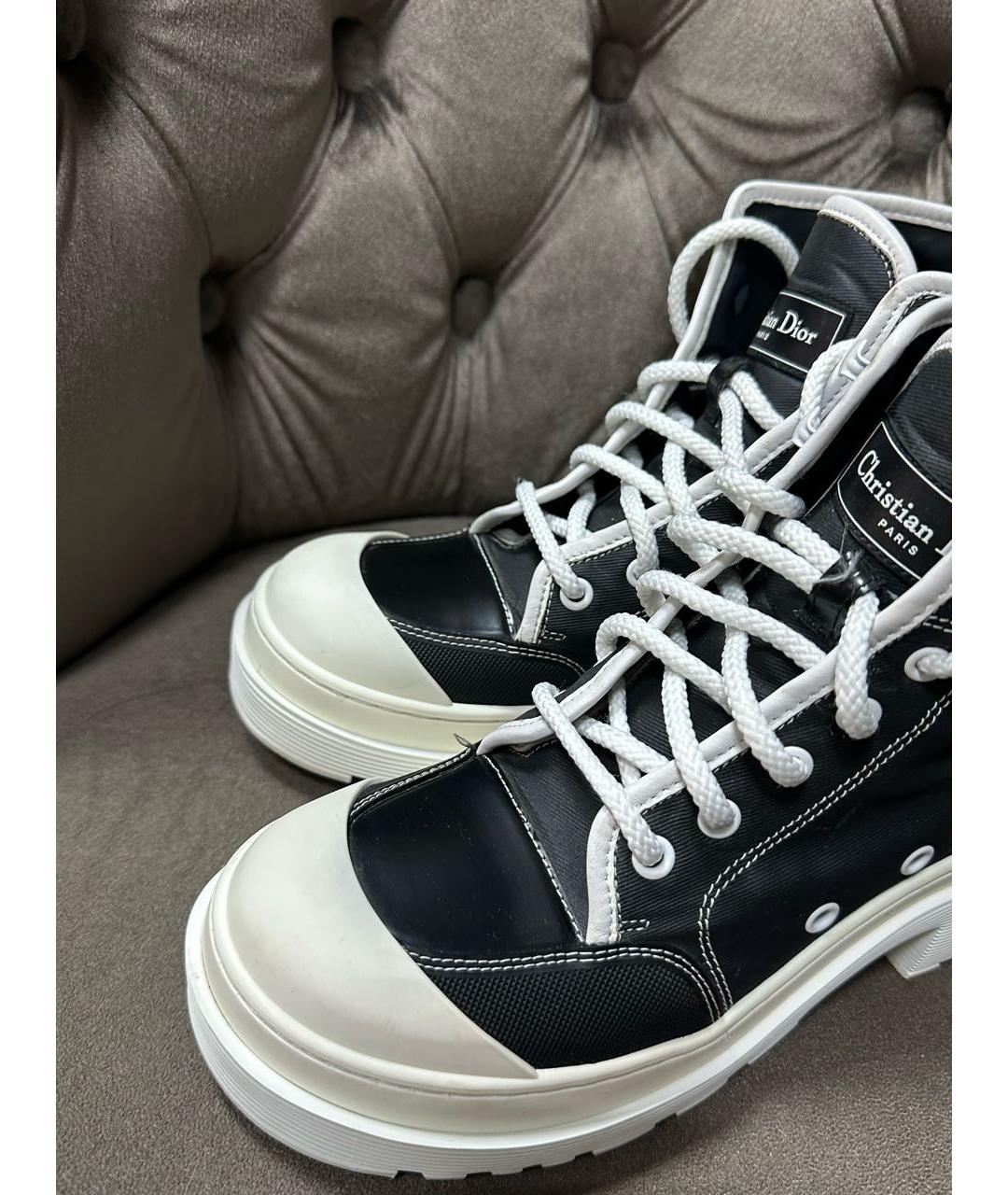 CHRISTIAN DIOR Черные текстильные ботинки, фото 2