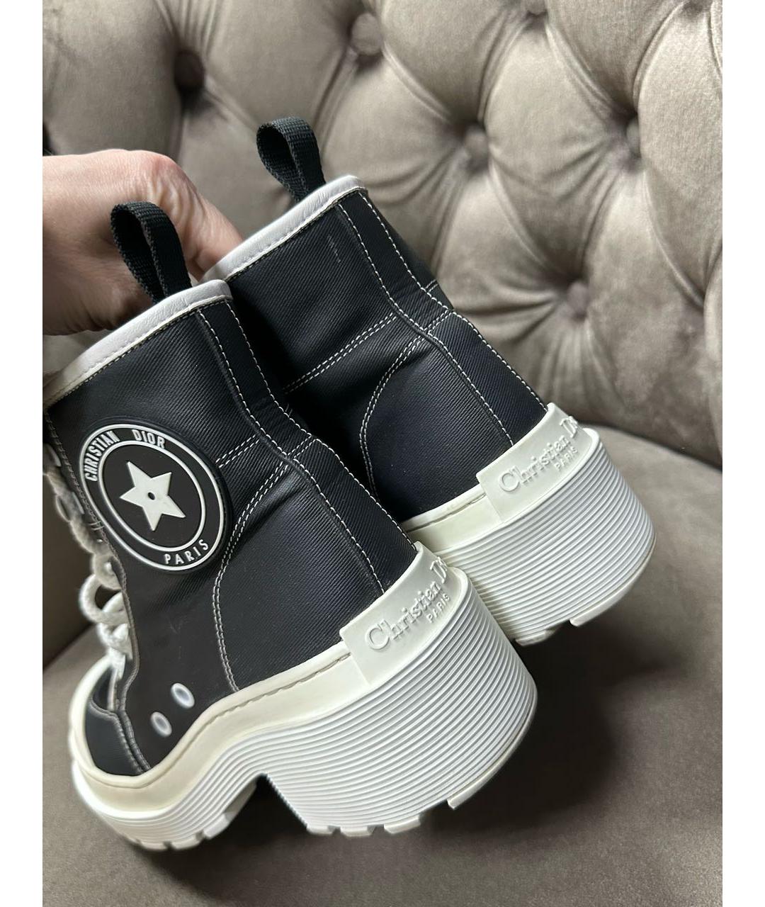 CHRISTIAN DIOR Черные текстильные ботинки, фото 5