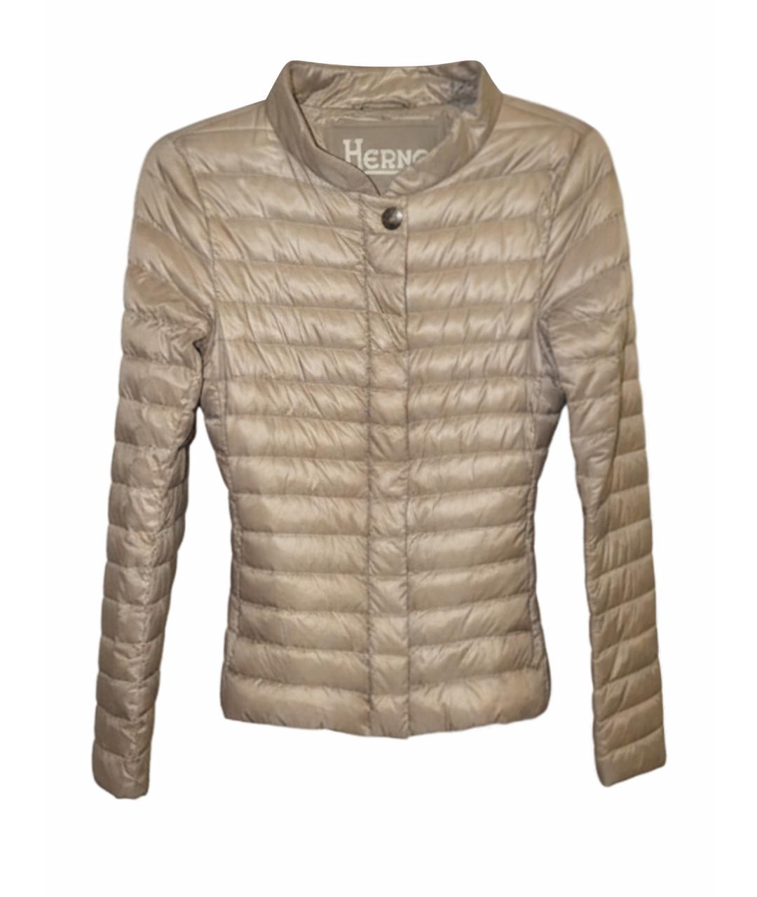 HERNO Бежевая полиамидовая куртка, фото 1