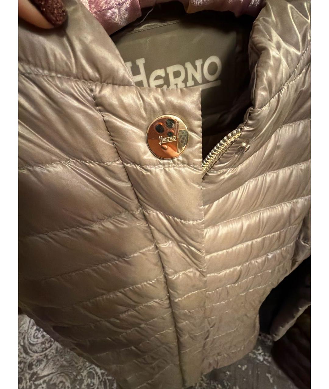 HERNO Бежевая полиамидовая куртка, фото 4