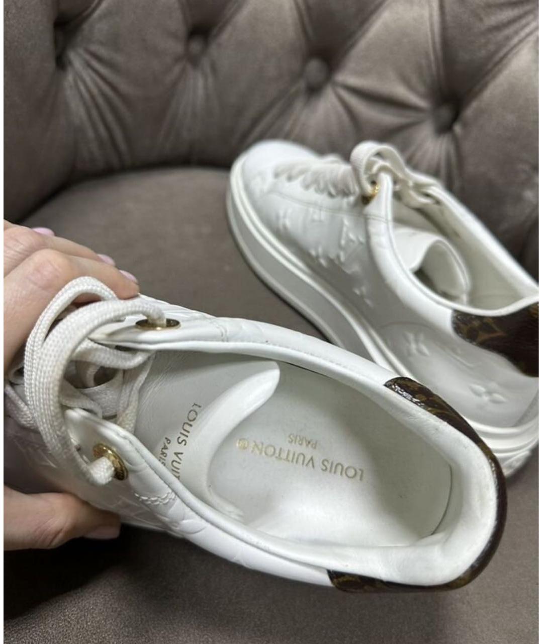 LOUIS VUITTON Белые кожаные кроссовки, фото 5