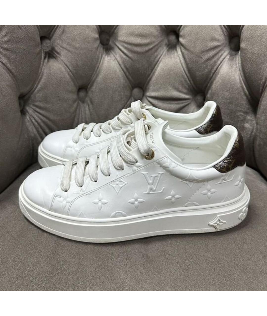 LOUIS VUITTON Белые кожаные кроссовки, фото 7