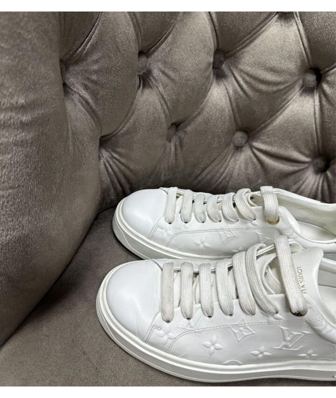 LOUIS VUITTON Белые кожаные кроссовки, фото 2