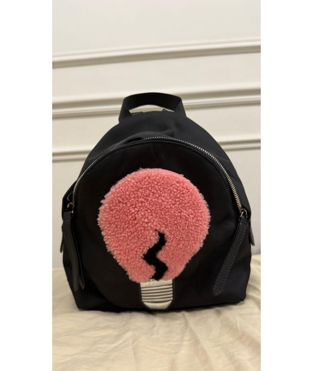 FENDI Черный тканевый рюкзак, фото 9