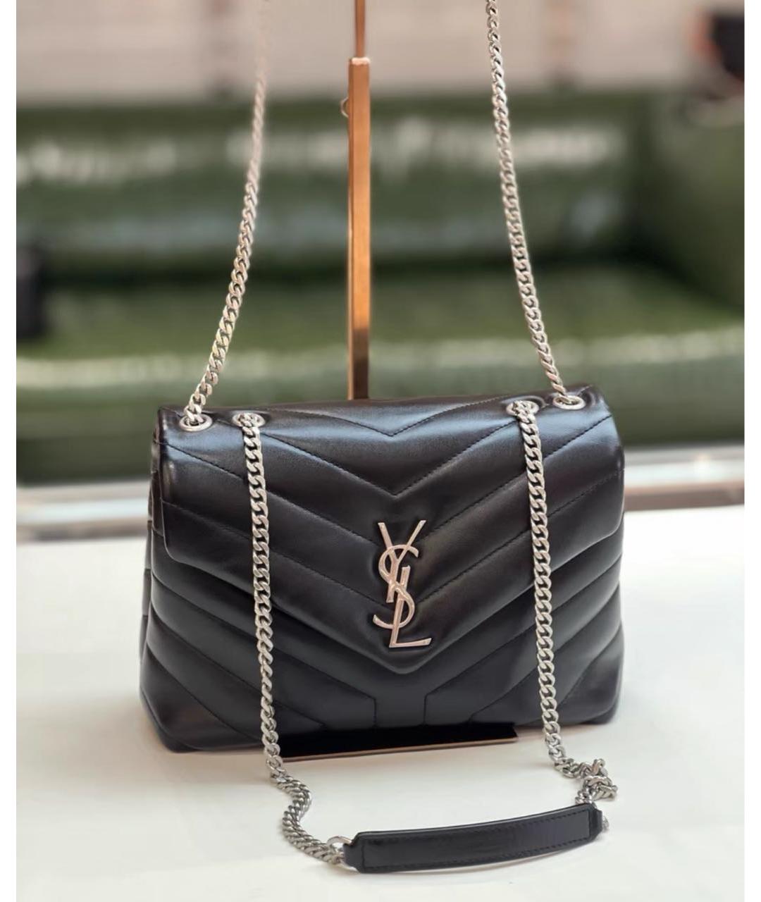 SAINT LAURENT Черная кожаная сумка через плечо, фото 2