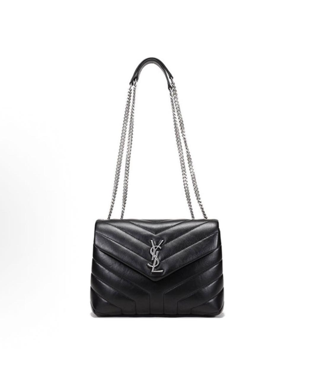 SAINT LAURENT Черная кожаная сумка через плечо, фото 5