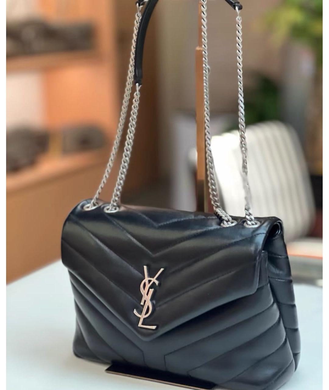 SAINT LAURENT Черная кожаная сумка через плечо, фото 3