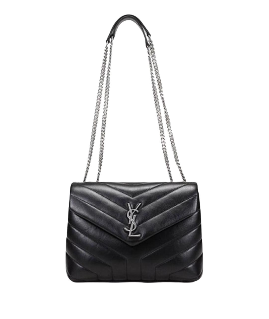 SAINT LAURENT Черная кожаная сумка через плечо, фото 1