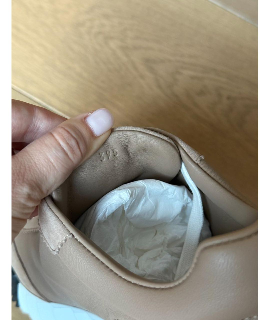 HERMES Бежевые замшевые кроссовки, фото 7