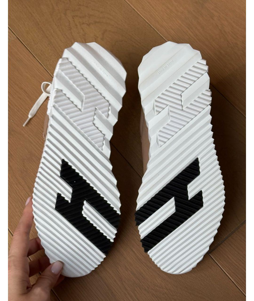 HERMES Бежевые замшевые кроссовки, фото 8