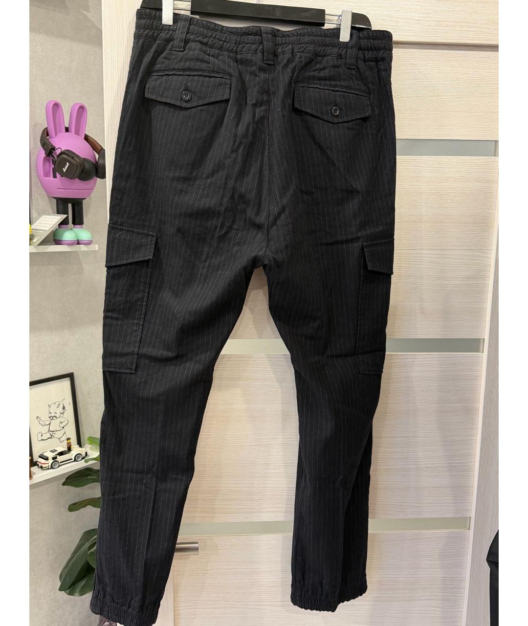 DOLCE&GABBANA Черные шерстяные повседневные брюки, фото 2