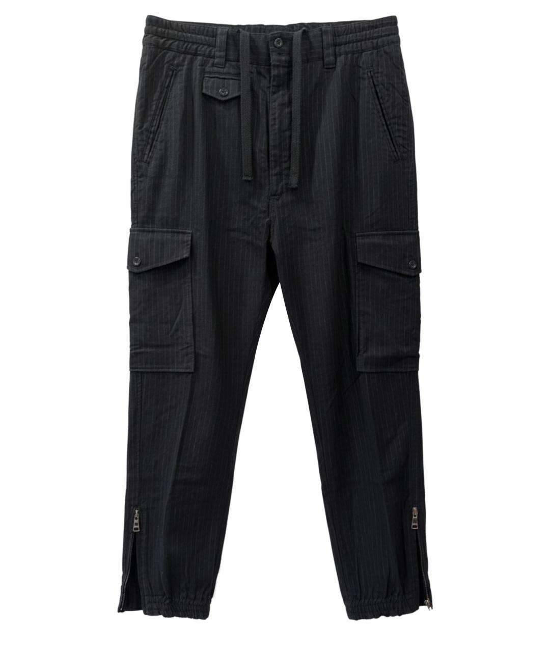 DOLCE&GABBANA Черные шерстяные повседневные брюки, фото 1